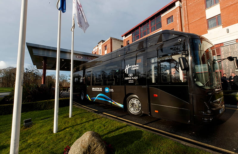 Crowne Plaza Dublin Airport Shuttle Bus in front of the hotel entrance